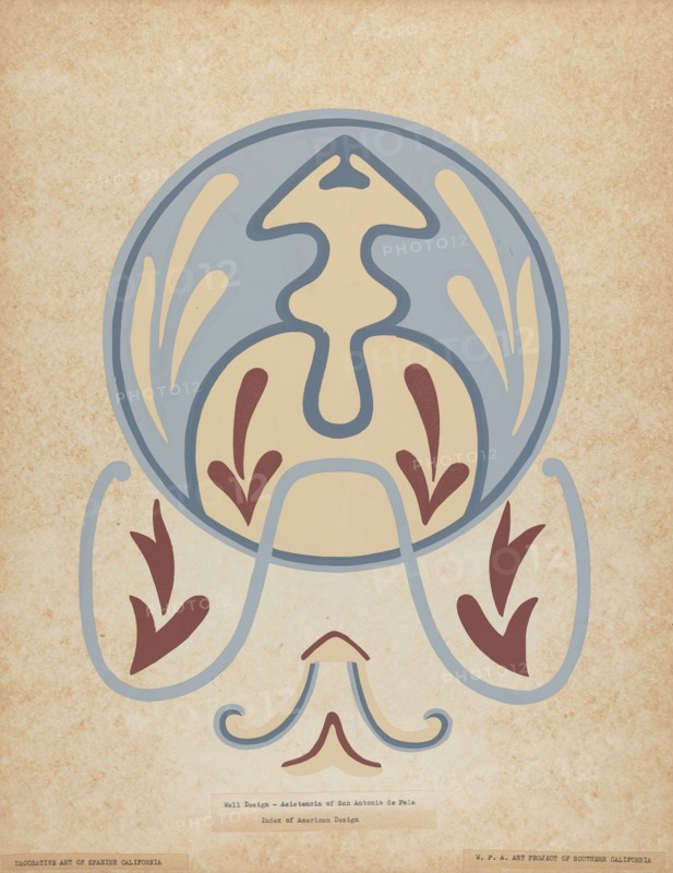 Asistencia of San Antonio de Pala Wall Design from the portfolio of "Decorative Art...", 1935/1942. Creator: Unknown.