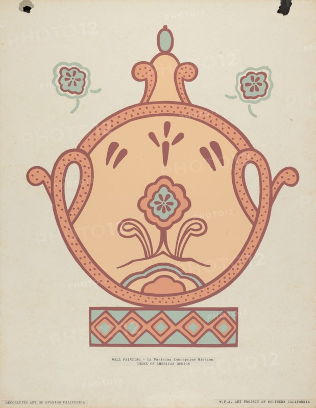 Mission La Purisima Concepcion Wall Painting from the portfolio "Decorative Art...", 1935/1942. Creator: Unknown.