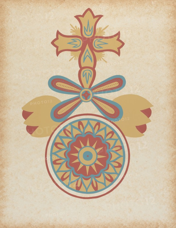 Santa Barbara Mission Doorway Design from the portfolio "Decorative Art...", 1935/1942. Creator: Unknown.
