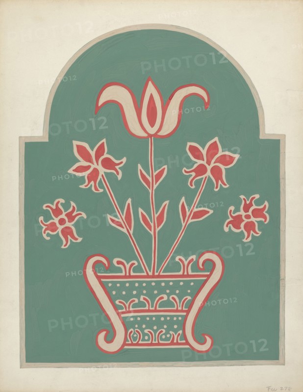 Study for Proposed Portfolio "Decorated Chests of Rural Pennsylvania", 1941. Creator: Unknown.