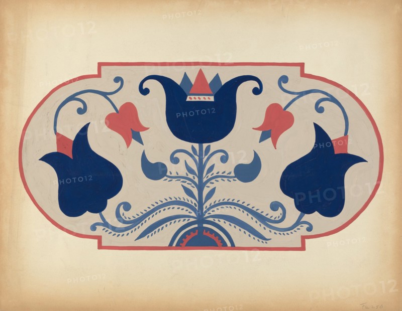 Study for Proposed Portfolio "Decorated Chests of Rural Pennsylvania", 1941. Creator: Unknown.