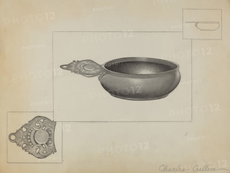 Pewter Porringer, c. 1936. Creator: Charles Cullen.