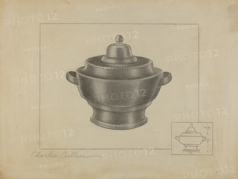 Pewter Sugar Bowl, 1935/1942. Creator: Charles Cullen.