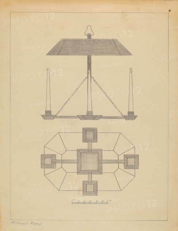 Chandelier, c. 1937. Creator: Mildred Ford.