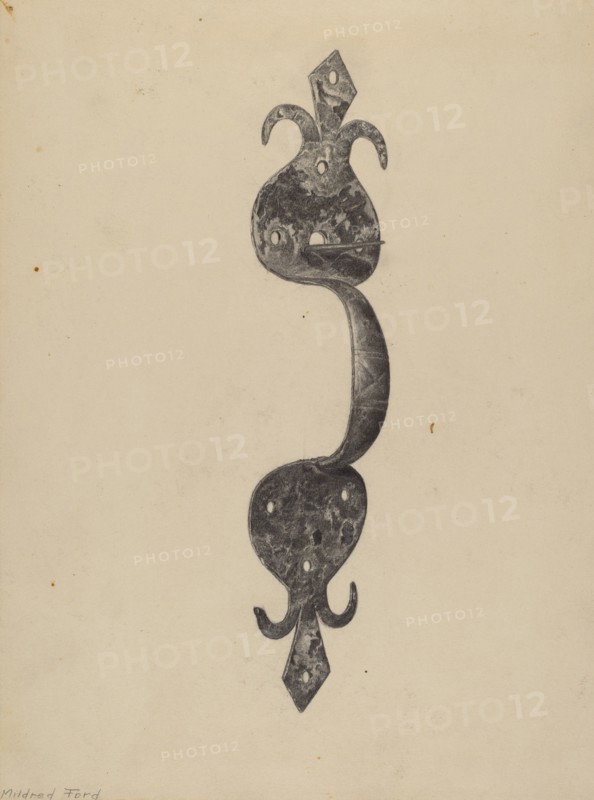 Door Handle, c. 1937. Creator: Mildred Ford.