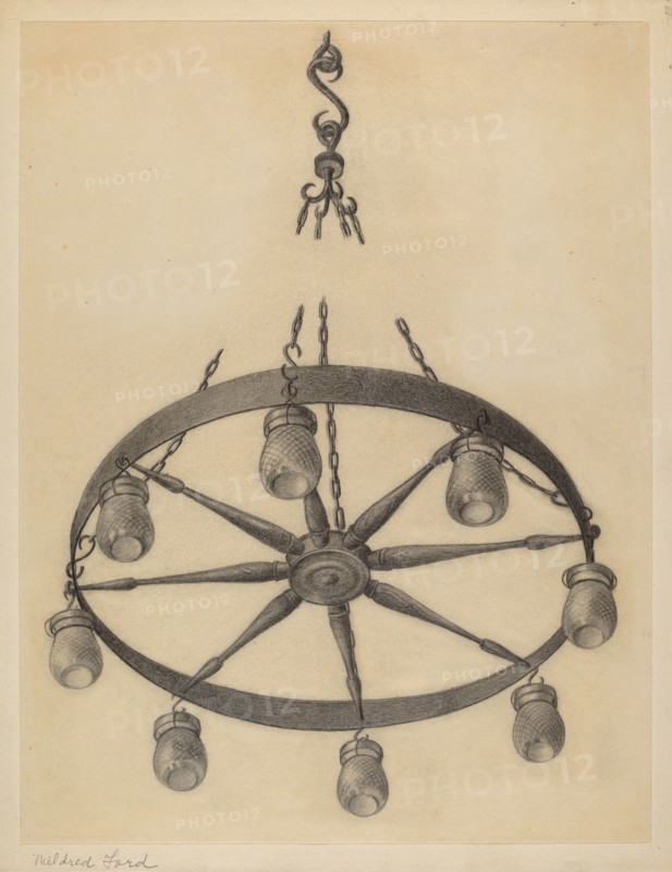 Chandelier, c. 1936. Creator: Mildred Ford.