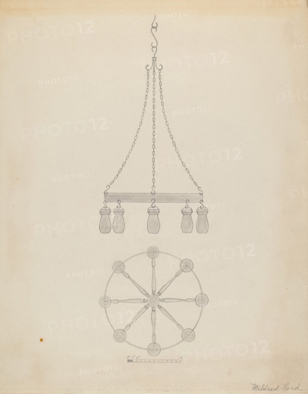 Chandelier, c. 1936. Creator: Mildred Ford.