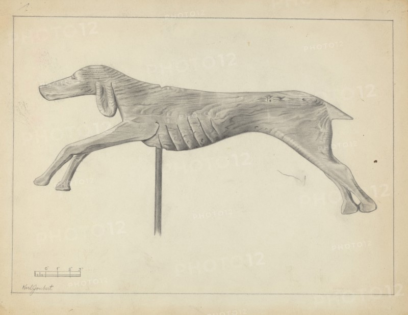 Running Dog Weather Vane, 1935/1942. Creator: Gordon Sanborn.