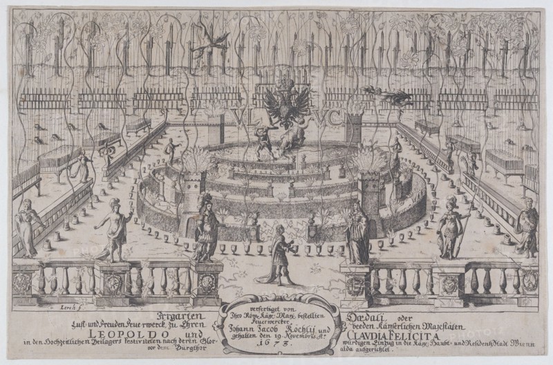 Fireworks display, Nuremberg, 1659, 1673. Creator: Anon.