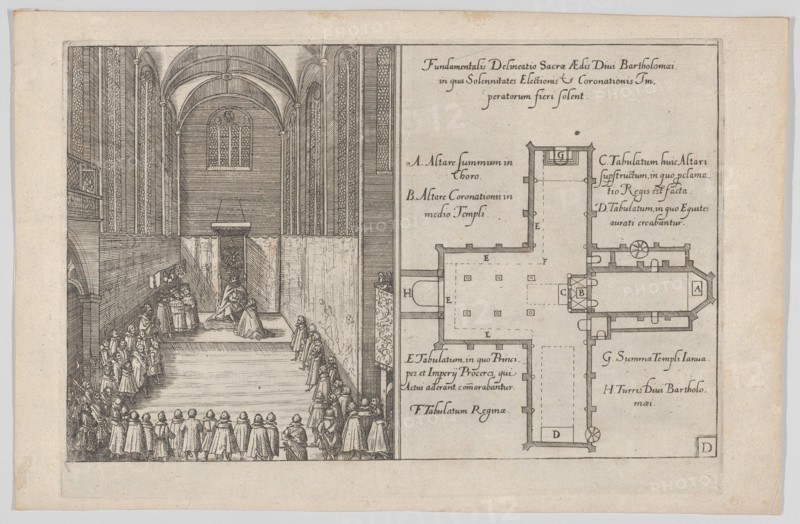 Plate D: Election and Coronation of Emperor Maximilian II, 1612., 1612. Creator: Anon.