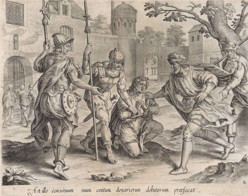 The Servant Sending his Fellow Servant to Prison, from The Parable of the Unmerciful Serva..., 1585. Creator: Anon.