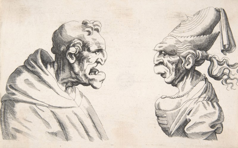 Two Grotesque Heads, 1640s., 1640s. Creator: Anon.