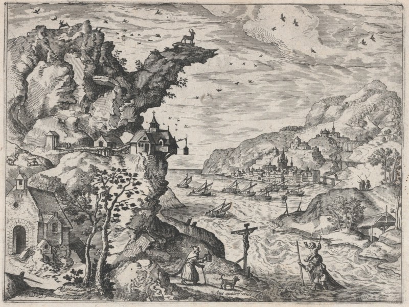 Landscape with Saint Christopher, ca. 1570., ca. 1570. Creators: Anon, Lucas Gassel.