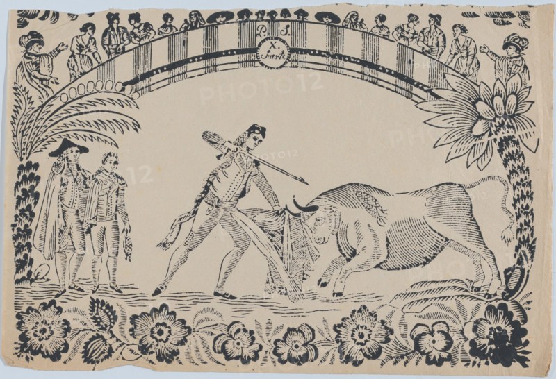 Suerte X: A torero prepares to stab the bull, ca. 1850-80., ca. 1850-80. Creator: Anon.