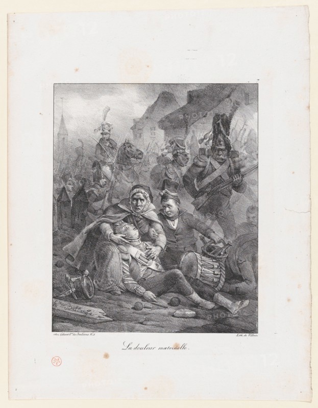 A Mother's Sadness, 1823. Creator: Hippolyte Bellangé.