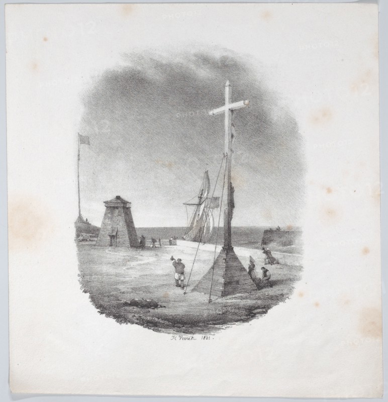 The Cross of the Sailors-Dieppe, 1821. Creator: Émile Jean-Horace Vernet.