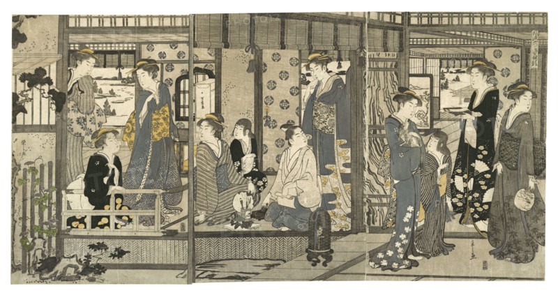 Bellflowers (Asagao), from the series Genji in Fashionable Modern Guise (Furyu yatsushi..., 1789-92. Creator: Hosoda Eishi.