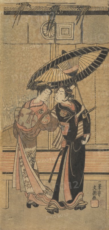 Segawa Kikunojo II as a Girl and Ichikawa Tomiyeimon?, ca. 1770. Creator: Ippitsusai Buncho.