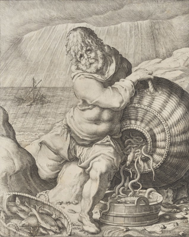 Water (Phlegmaticus), from The Four Temperaments, 1596-97 Creator: Zacharias Dolendo.