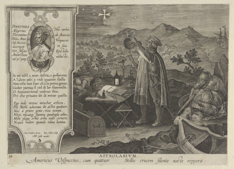 New Inventions of Modern Times [Nova Reperta], Amerigo Vespucci Discovering the Southe..., ca. 1600. Creator: Jan Collaert I.