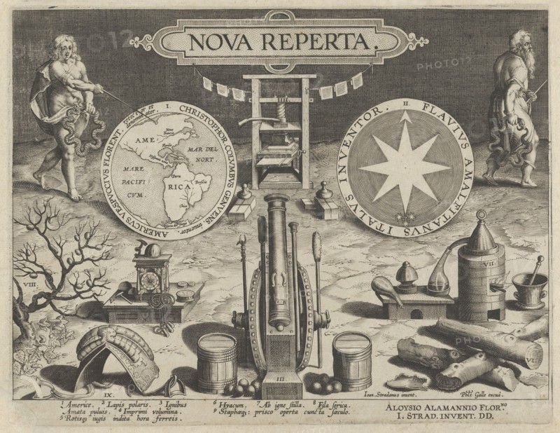 New Inventions of Modern Times [Nova Reperta], Title Plate, ca. 1600. Creator: Jan Collaert I.