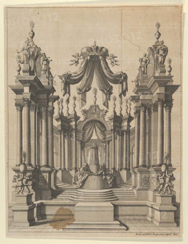 Catafalque, 18th century. Creator: Jeremias Gottlob Rugendas.