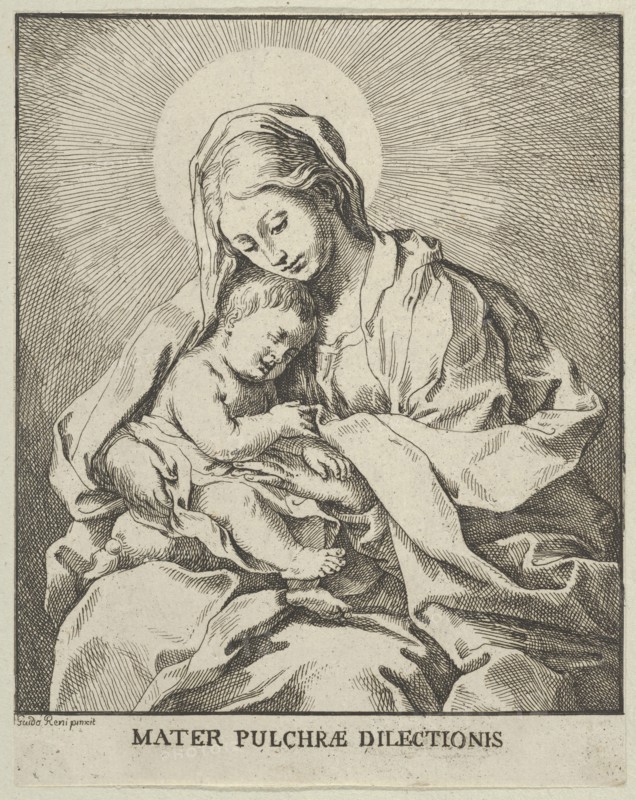 The Virgin holding the infant Christ, after Reni, ca. 1720-70. Creator: Johann Christoph Winkler.