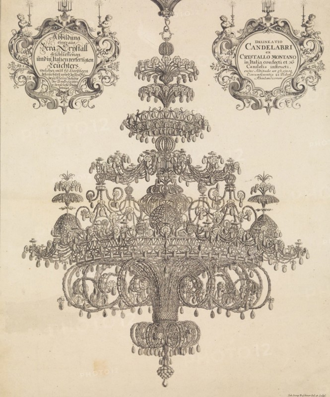 Rock Crystal Chandelier from the so-called 'White Peller's House' [weiße Pellers..., ca. 1700-1720 . Creator: Johann Georg Puschner.