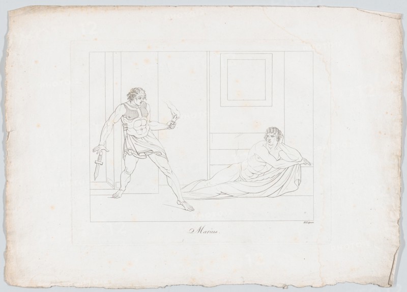 Caius Marius and the Cimbrian Soldier (Plutarch, "Marius," 39; Lucan, "Pharsalia," XI, 75-..., 1806. Creator: Johann Heinrich Lips.