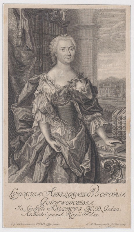 Portrait of Luise Gottsched, 1757. Creator: Johann Martin Bernigeroth.