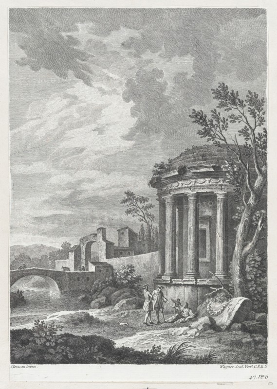 Landscape with Temple, ca. 1750-70. Creator: Joseph Wagner.