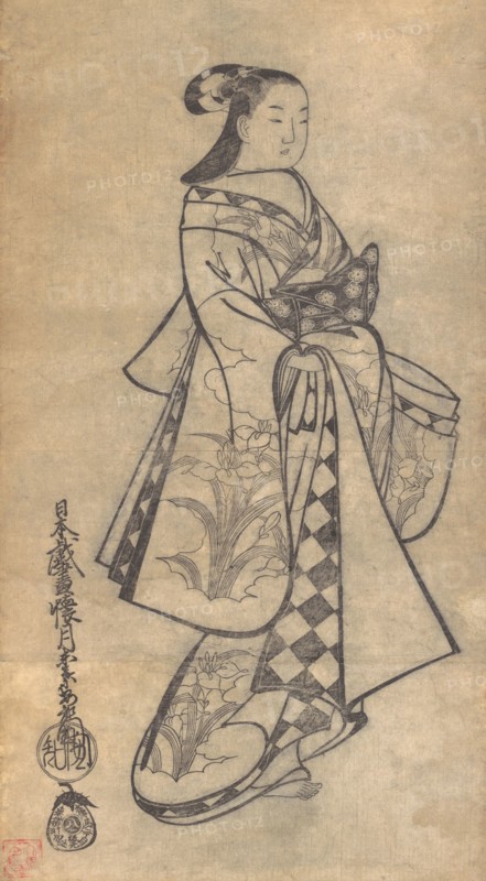 Courtesan, ca. 1714. Creator: Kaigetsudô Anchi.