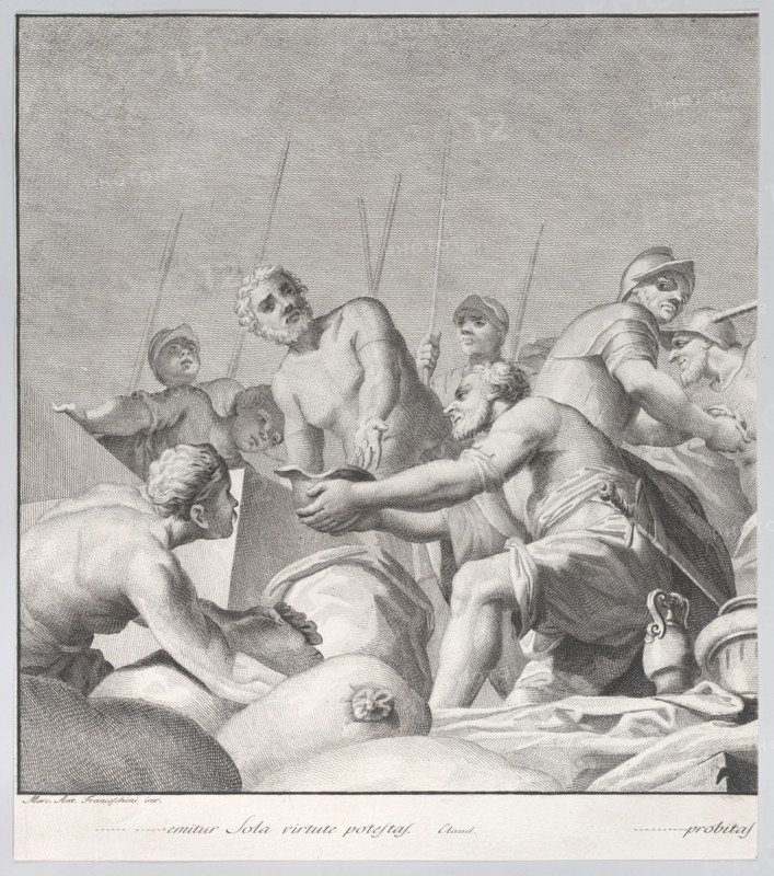 Embriaco Rejecting the Spoils, from: Forme Picturarum Archetypae, 1774. Creator: Lorenzo Lorenzi.