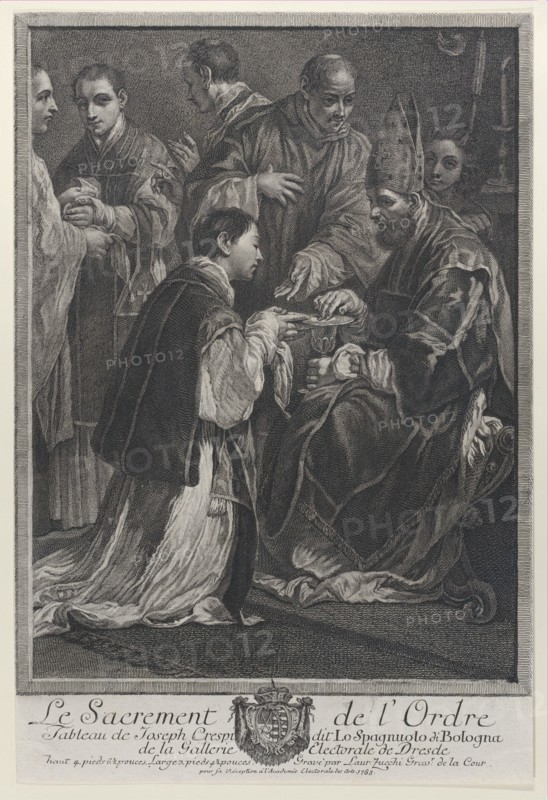 Ordination, from "The Seven Sacraments", 1765. Creator: Lorenzo Zucchi.