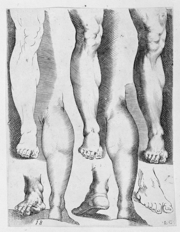 Five Legs and Three Feet, 17th century., 17th century. Creator: Luca Ciamberlano.