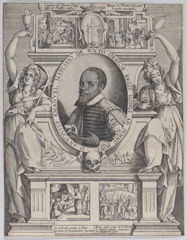 Portrait of Don Antonio Emanuel Marchio de Wnth, Ambassador to the King of the Congo, ..., ca. 1608. Creator: Lucas Kilian.