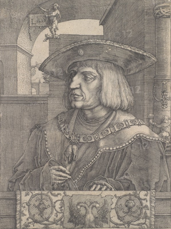 Maximilian I, 1520. Creator: Lucas van Leyden.