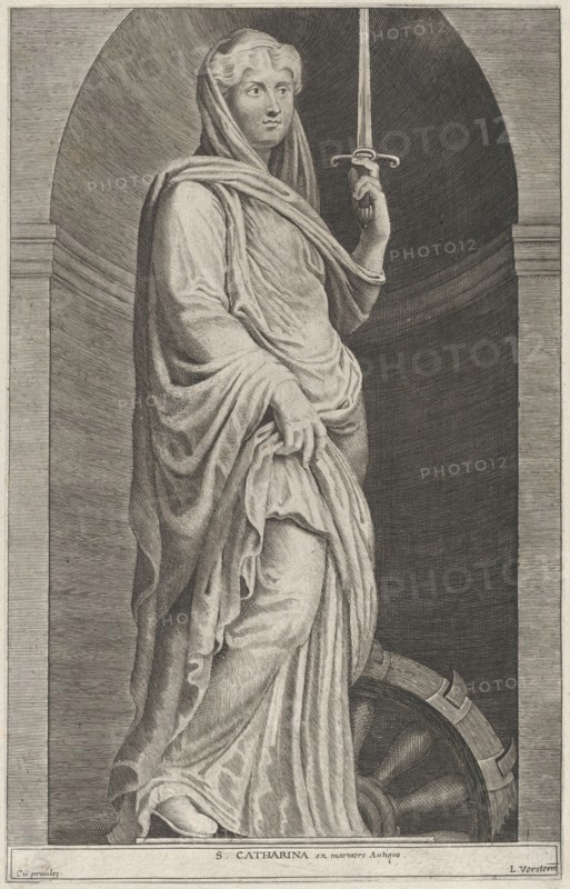 Saint Catherine, within a niche, 1615-75. Creator: Lucas Vorsterman.