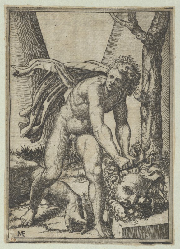 David with the head of Goliath, ca. 1515-16. Creator: Marcantonio Raimondi.