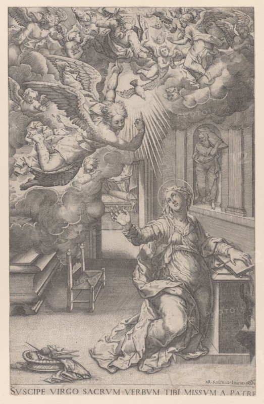 The Annunciation, 1571. Creator: Mario Cartaro.