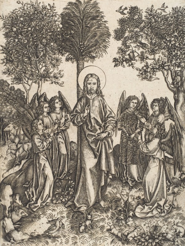 Christ in the Wilderness Served by Angels, ca. 1480-90. Creator: Master of the Catherine wheel.