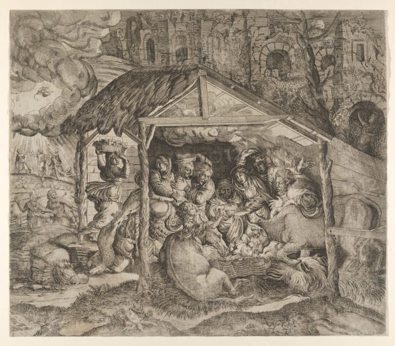 Adoration of the Shepherds, ca. 1543. Creator: Master IQV.