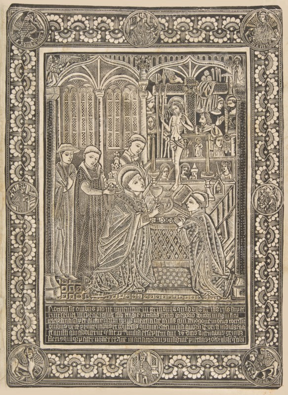The Mass of Saint Gregory, late 15th century. Creator: The Master of the Mountainlike Clouds and The Master of the Church Fathers' Border.