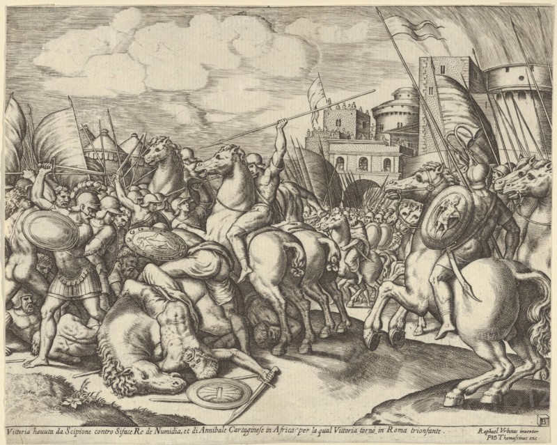 The victory of Scipio over Syphax, 1530-60. Creator: Master of the Die.