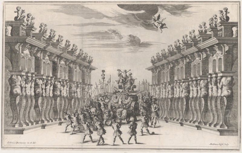Atrium of the Palace of Venus; set design from 'Il Pomo D'Oro', 1668. Creator: Mathäus Küsel.