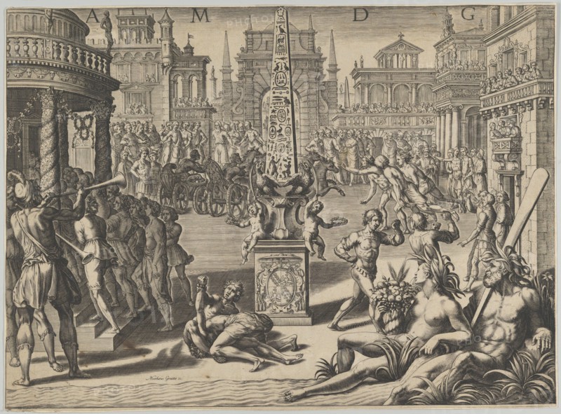 Horse Racing in a Roman Hippodrome, mid-16th-mid-17th century. Creator: Matthaeus Greuter.