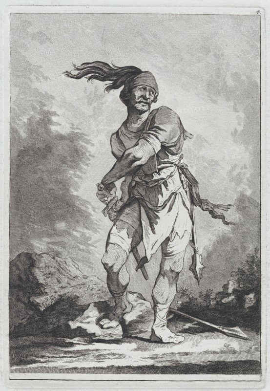 Standing Soldier Drawing his Sword, 1764. Creator: Matthias Pfenninger.