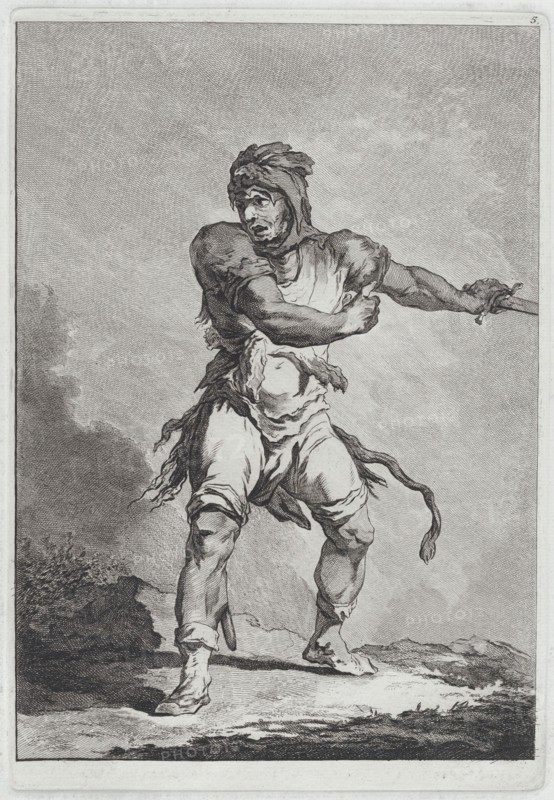 Savage Soldier Holding a Sword, 1764. Creator: Matthias Pfenninger.