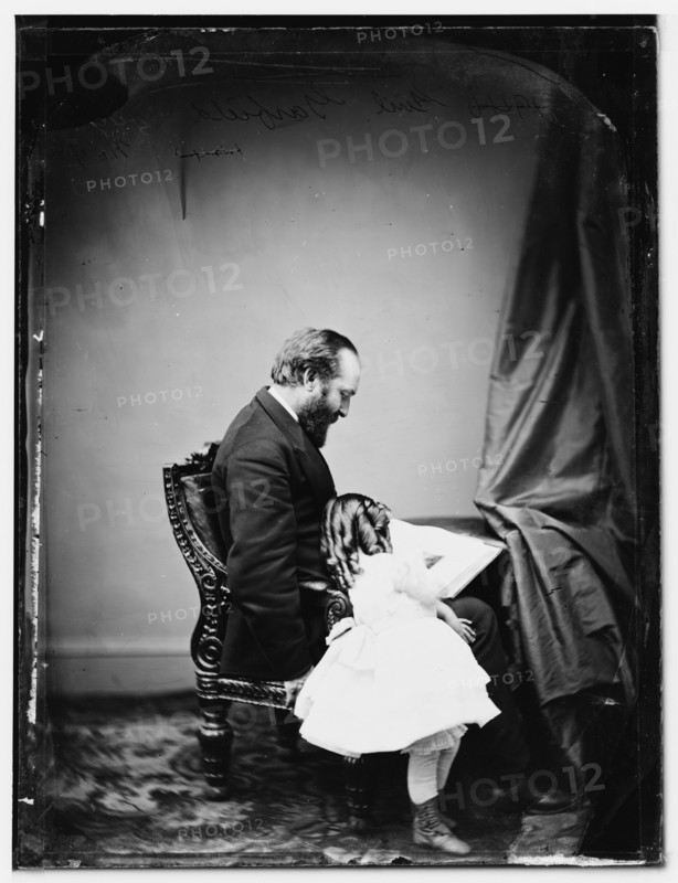 President James A. Garfield & daughter, between 1860 and 1875. Creator: Unknown.