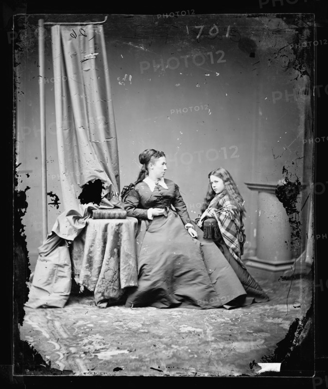 Mrs. U.S. Grant and daughter?, between 1860 and 1875. Creator: Unknown.